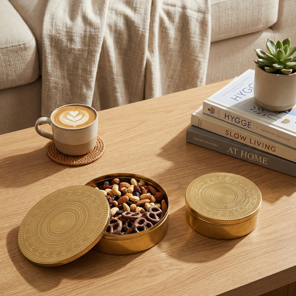 Riva Metal Storage Box, Set of 2 - Gold