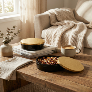 Riva Metal Storage Box, Set of 2 - Black & Gold