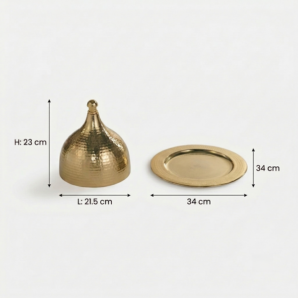 Isla Decorative Server With Cover - Gold