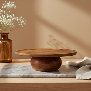 Ash Wooden Cake Stand, Large - Natural