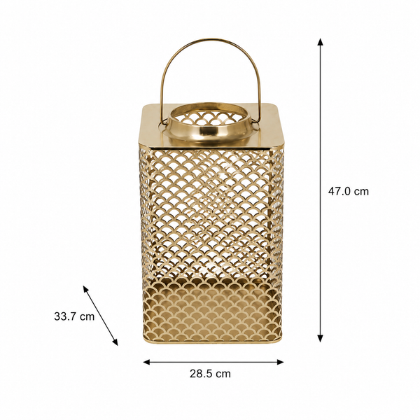 Joris Metal Lantern, Gold - Large