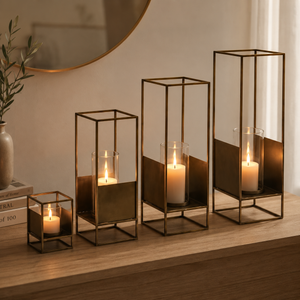 Josie Metal Lanterns, Set Of 4 - Brown