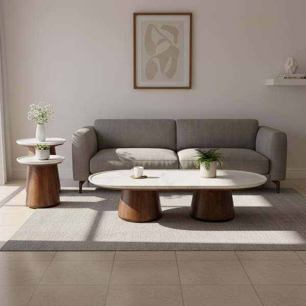 Elara Table Set With Marble Top