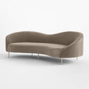 Luxe Lounge Luxurious Camel Velvet 3 Seater Sofa - 241cm Chic & Comfortable Lounge Seating - Cotton Home