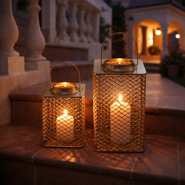 Joris Metal Lantern, Gold - Large