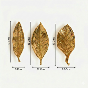 Leafy Metal Decorative Serverware, Set Of 3 - Gold