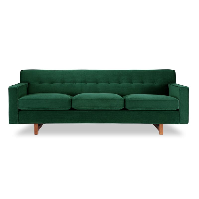 Gleason 3-Seater Velvet Sofa - Luxurious Emerald Green Upholstery - L220cm x W85cm x H76cm