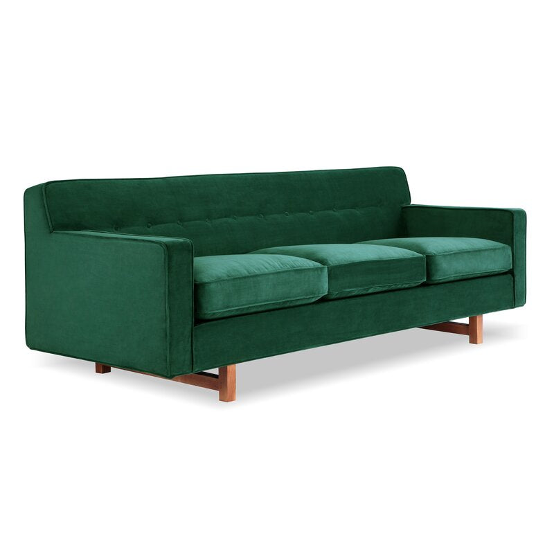 Gleason 3-Seater Velvet Sofa - Luxurious Emerald Green Upholstery - L220cm x W85cm x H76cm