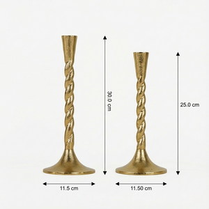 Loor Metal Candle Holder, Set Of 2 - Gold