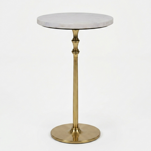Luna Side Table with Marble Top - Gold
