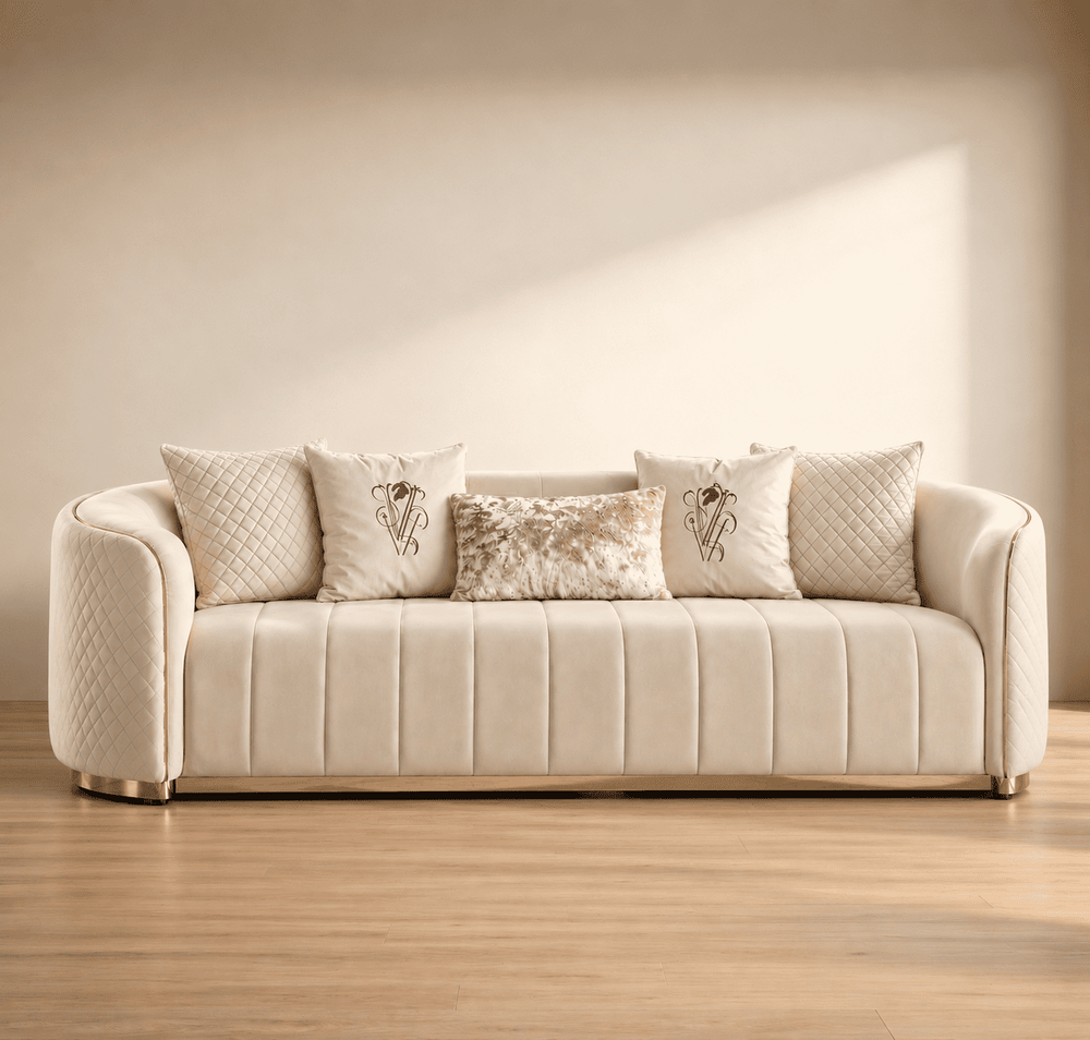 Fiona 3 Seater Velvet Sofa - L247cm x W94cm x H81cm