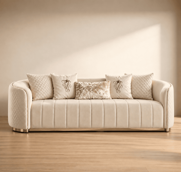 Fiona 3 Seater Velvet Sofa - L247cm x W94cm x H81cm