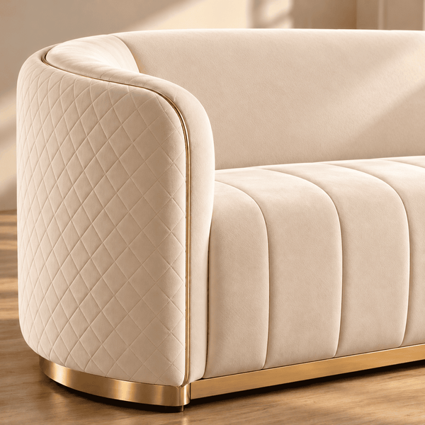 Fiona 3 Seater Velvet Sofa - L247cm x W94cm x H81cm