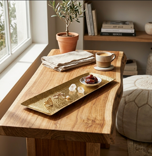 Relish Rectangular Metal Platter, Medium - Gold