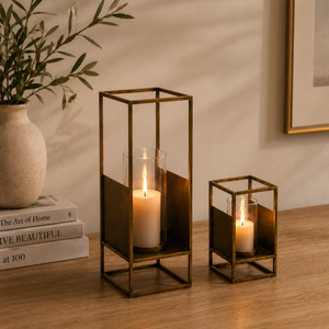 Josie Metal Lanterns, Set of 2 (M + S) - Brown