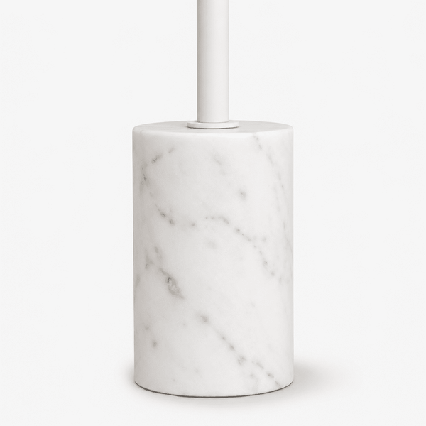 Terry Side Table With Marble Base - White
