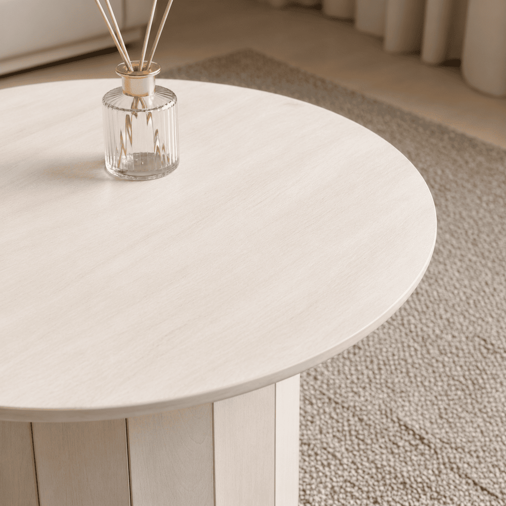 Olan Scallop Coffee Table - Whitewash