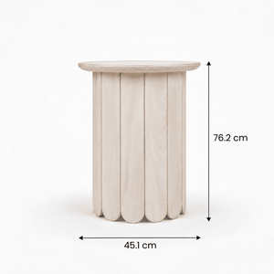 Olan Scallop Side Table, Large - Whitewash