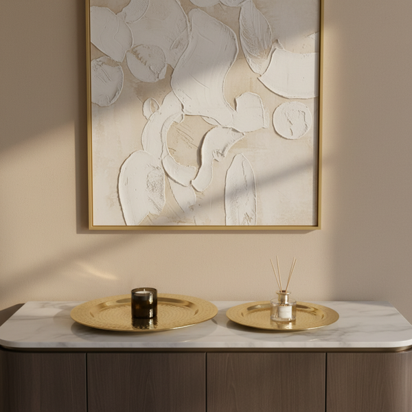 Glint Hammered Metal Platter, Set of 2