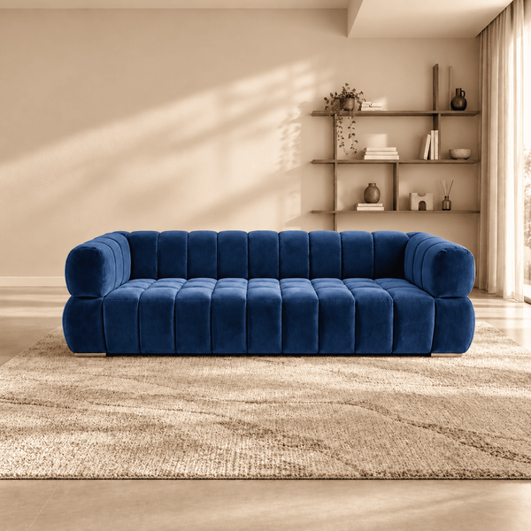 Gwen 3 Seater Sofa - Luxurious Emerald Velvet Upholstery - Spacious L231cm x W89cm x H75cm