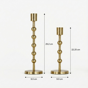 Nodes Metal Candle Holders, Set of 2 - Gold