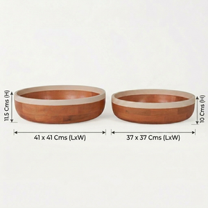 Orbis Wooden Serving Bowl, Set Of 2 - Natural