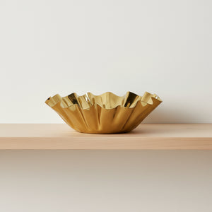 Quill Metal Decorative Bowl, Small - Gold