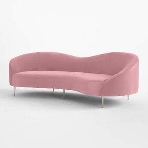Luxe Lounge Luxurious Camel Velvet 3 Seater Sofa - 241cm Chic & Comfortable Lounge Seating - Cotton Home