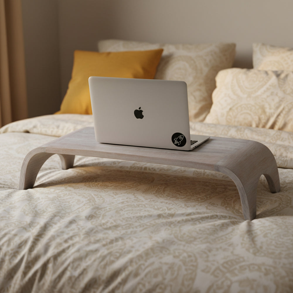 Revo Wooden Laptop Stand - Whitewash