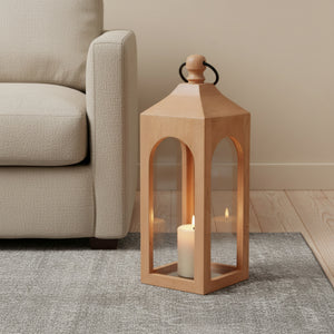 Era Wooden Lantern, Medium - Natural
