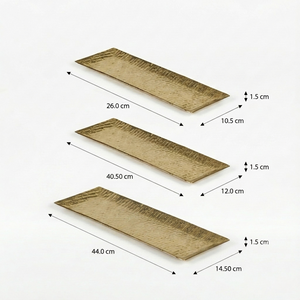 Relish Rectangular Metal Platter, Set Of 3 - Gold