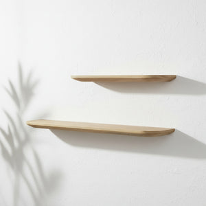 Naza Wooden Wall Shelf, Set Of 2 - White Washed