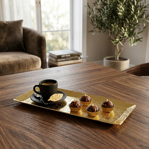 Relish Rectangular Metal Platter, Small - Gold