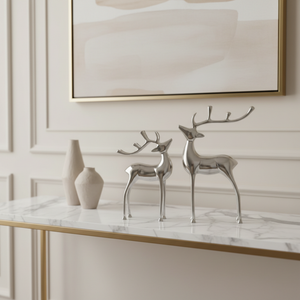 Vixen Metal Decorative Accent Reindeer Set - Silver