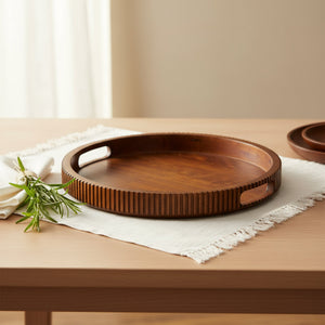 Oakra Wooden Platter, Brown