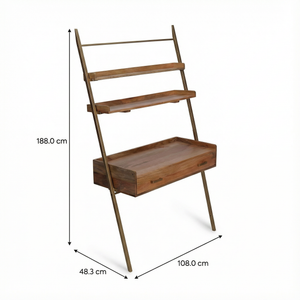 Array Ladder Desk With EPL Finish - Natural & Gold