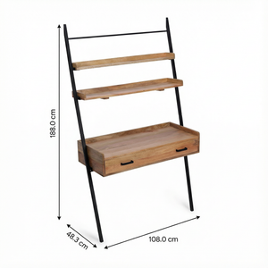 Array Ladder Desk With EPL Finish - Natural & Black