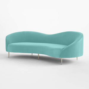 Luxe Lounge Luxurious Camel Velvet 3 Seater Sofa - 241cm Chic & Comfortable Lounge Seating - Cotton Home