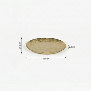 Relish Round Metal Hammered Platter, Small - Gold