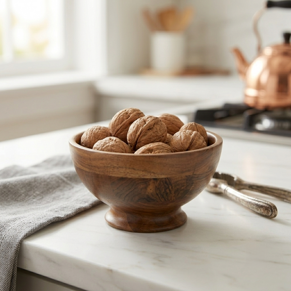 Mez Wooden Serving Bowl, Large - Natural