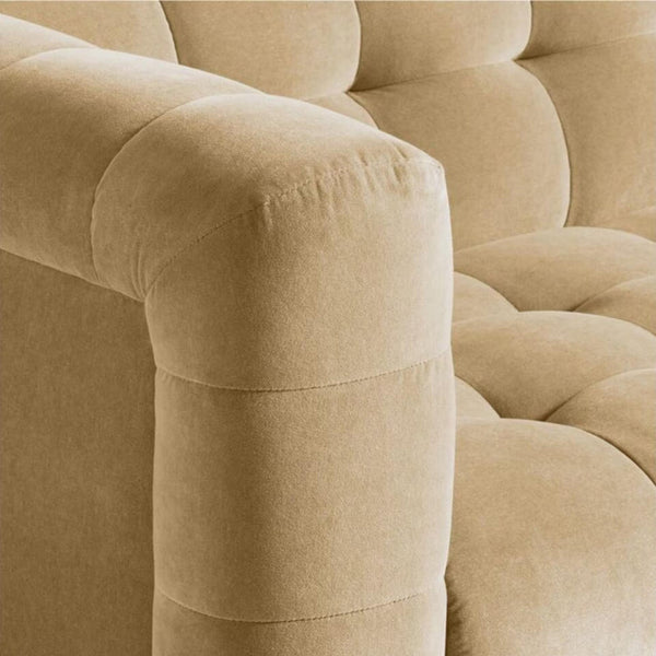 Sunny Velvet 3-Seater Tufted Sofa - 239cm Luxurious Comfort & Style - Cotton Home