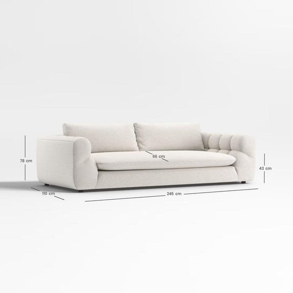 Italian Pearl Design 2-Seater Sofa â€“ Elegant Pearl Fabric Upholstery, Premium Comfort & Style - Cotton Home