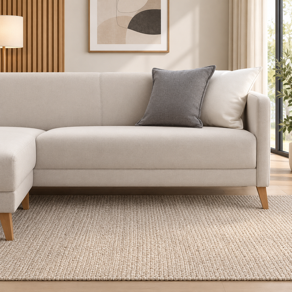 Solcian 3- Seater Chaise Longue Fabric Sofa L145cm x W197cm x H76cm