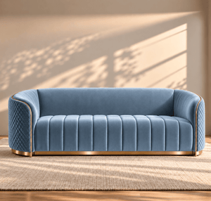 Fiona 3 Seater Velvet Sofa - L247cm x W94cm x H81cm