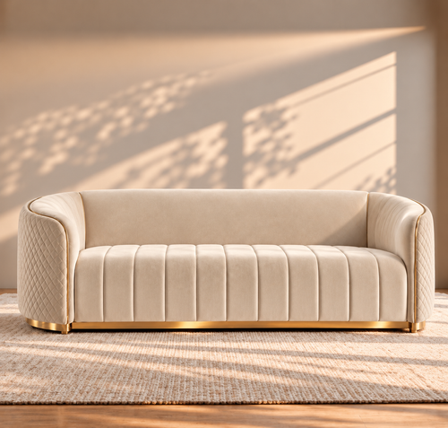 Fiona 3 Seater Velvet Sofa - L247cm x W94cm x H81cm