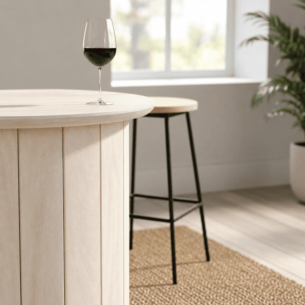 Olan Scallop Side Table, Large - Whitewash