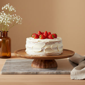 Ash Wooden Cake Stand, Small - Natural