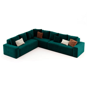 Harmony Haven 4 Seater Sofa in Luxurious Brown Velvet â€“ L350cm x W180cm x H75cm Stylish, Comfortable, and Durable Sofa for Elegant Living Spaces - Cotton Home