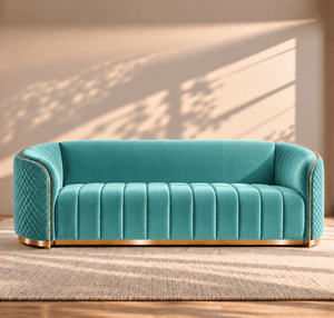 Fiona 3 Seater Velvet Sofa - L247cm x W94cm x H81cm