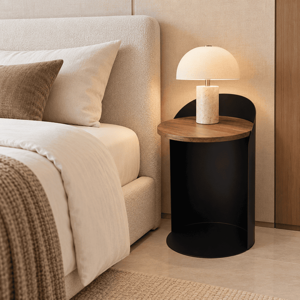 Tia Bedside Table, Set of 2 - Black